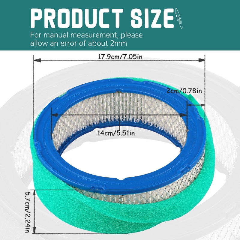 SOLLON 394018 394018s Air Filter & Pre-Cleaner for B&S 392642 5050H 5050B 4135 421400 402400 Vanguard V-Twin 12.5-20hp - Image 3